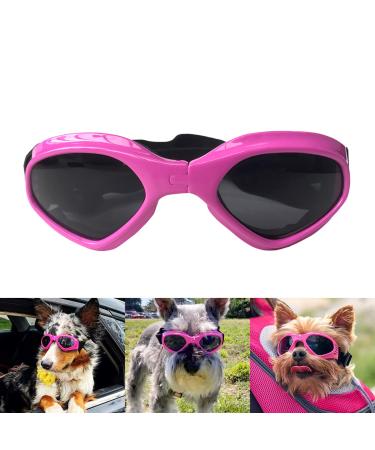 Petleso dog glasses Stylish pet sunglasses anti-fitting waterproof windproof eye protection anti-UV safety glasses for small/medium-sized dogs pink
