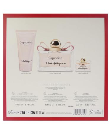 Salvatore Ferragamo Signorina for Women - 3 Pc Gift Set 3.4oz EDP Spray 1.7oz Body Lotion 0.17oz EDP Spray - Buy Online on GoSupps.com