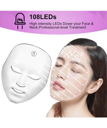 7 Color LED Facial Mask Wireless Beauty Skin Rejuvenation Photon Mask with Touch Control Light Therapy Mask for Anti-aging Acne Spot Scar Removal Smooth Wrinkles Daily Skin Care - Buy Online on GoSupps.com
