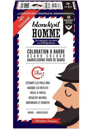 Blond pil Homme Beard Dye Natural Brown Beard/Moustache 3-Piece Set