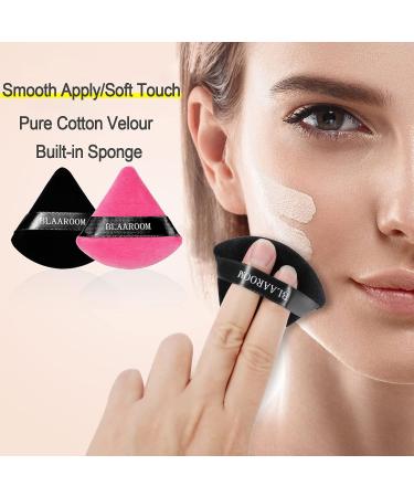 12-Piece Velour Cotton Powder Puff Set for Makeup Application - Black & Rose Red - Buy Online on GoSupps.com