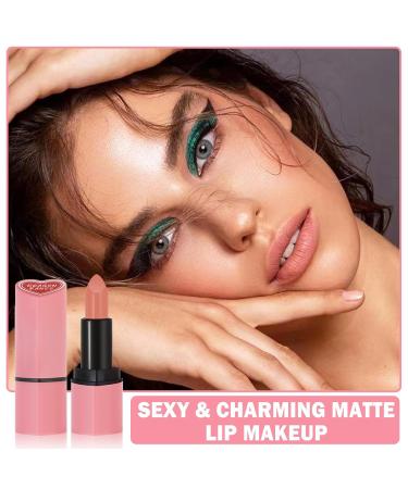 Matte Nude Lipstick - Velvet Heart Shaped Long Lasting Non-Stick Cup Lip Tint for Women - 03 Nude | Shop Internationally - Buy Online on GoSupps.com