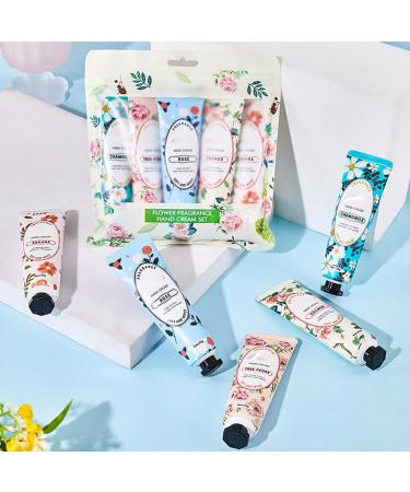 Duqulle Hand cream with plant scent 5 x 30 g hand cream sets moisturizing hand care cream with natural floral scent hand cream gift set for travel deeply moisturizing and caring
