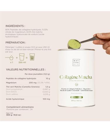  Matcha & CO Matcha Collagen Collagen Magnesium Matcha Tea Hyaluronic Acid Joints Skin Nails 300g Matcha Collagen Powder Matcha Flavor - Buy Online on GoSupps.com