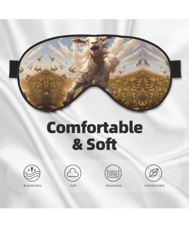 Goat Frolic Print Unisex Sleep Eye Mask | Soft Comfort Eye Shade for Travel Yoga & Shift Work - Buy Online on GoSupps.com