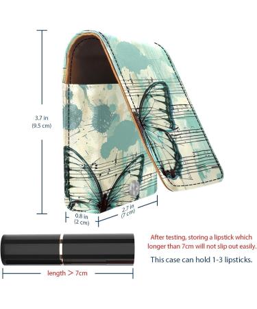 Vintage Butterfly Leather Lipstick Case & Organizer with Mirror | Mini Lip Gloss Holder for Travel - E848o6vvoc - Buy Online on GoSupps.com