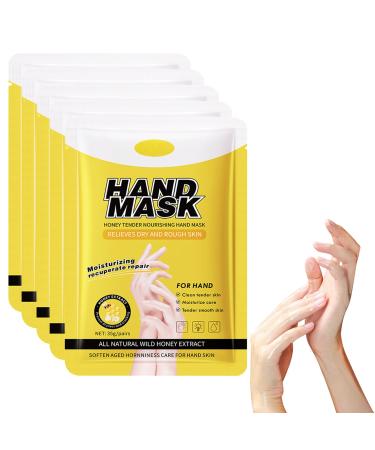Eazerom 03 Pack of 5 pairs of moisturizing hand masks - Skin repair and renewal - Moisturizing gloves for dry hands