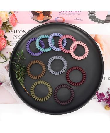 Jesslab Spiral Hair Tie - 10 Traceless Plastic Coil Ponytail Holders | No-Damage Hair Accessories for Girls & Women | Color Sorted (#33) - Shop Internationally! - Buy Online on GoSupps.com