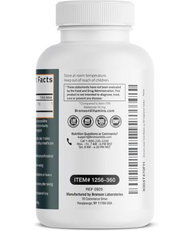 Bronson Lower Dose Melatonin 1mg 360 Vegetarian Tablets - Buy Online on GoSupps.com