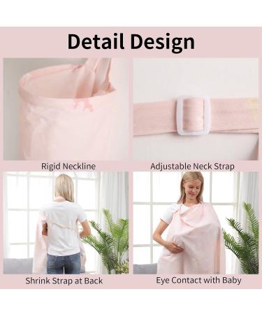 Soft and Breathable Nursing Cover for Full Privacy Adjustable Neck Strap, Pink Muslin Fabric - Buy Online on GoSupps.com