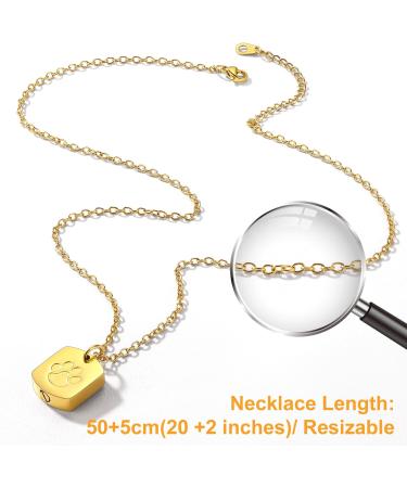 U7 Women's Cremation Urn Necklace - Celtic Knot Dog Feet & Wings Design - Gold Stainless Steel Cylinder Pendant for Ashes - Buy Online on GoSupps.com
