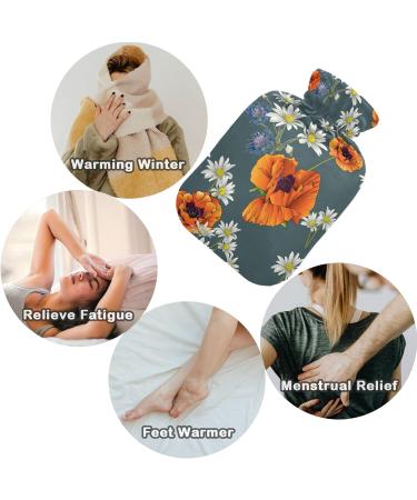 Buy NAANLE Vintage Goose Transparent Hot Water Bottle - 2L for Menstrual Cramps Pain Relief & Heat Therapy - Flower Poppy Design - Buy Online on GoSupps.com