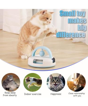 Suhaco 3-in-1 Interactive Cat Toy Set with Feather Wand, Catnip Ball, and Bell Track Toy - Self Play Fun for Indoor Cats - Blue - Buy Online on GoSupps.com