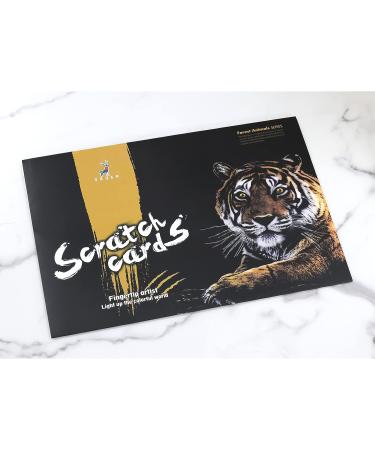 Animal Scratch Art Rainbow Painting Paper Engraving Set - DIY Creative Foil Scratch Art Toy for Kids & Adults - Tiger Design - 16'' x 11.2 - Buy Online on GoSupps.com