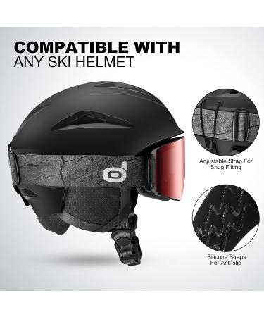 Odoland Frameless Ski Goggles with Detachable Lens - Anti-Fog, UV Protection, Black Frame, Blaze Lens (VLT 25%) - Buy Online on GoSupps.com