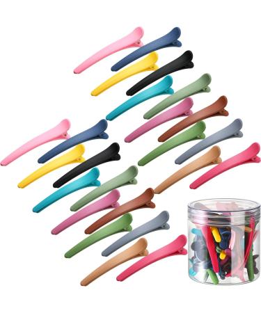 24 Pcs Hair Sectioning Clips Hair Clips for Styling Alligator Hair Barrettes Pins Plastic Duck Billed Alligator Hair Clips Duck Teeth Hair Accessory for Women with Container  2.95 Inch Colorful