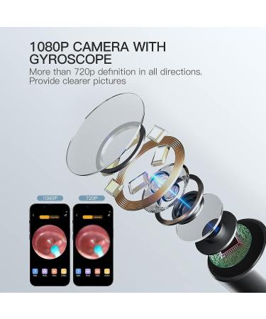 Ear Wax Removal Kit with 1080P Camera - 8 Pcs Cleaning Tools for iPhone, iPad - Matte Black - Buy Online on GoSupps.com