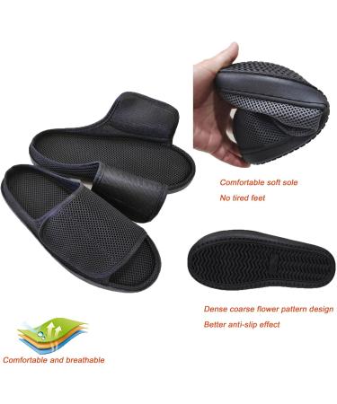 Unisex Open Toe Diabetic Shoes | Extra Wide Arthritis & Edema Footwear | Medical Cast Shoes for Swollen Feet - Black Medium - Buy Online on GoSupps.com
