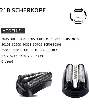 Briota Razor Head for Braun Series 3 S3 - Compatible Replacement for 300s 301S 310S - High-Quality Spare Part for Braun Electric Shavers (21b) - Buy Online on GoSupps.com