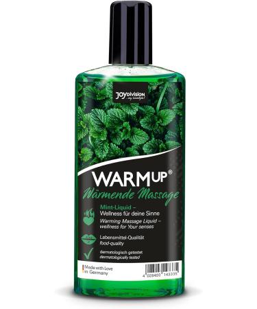 JoyDivision Warmup Massage Oil Mint 150 ml - Warming Massage Oil with Mint Fragrance & Taste | Heat Effect Massage Liquid for Relaxation - Buy Online on GoSupps.com