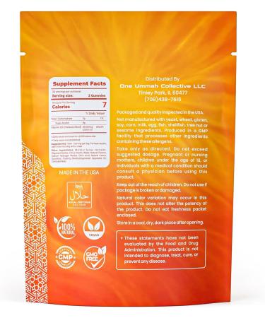 One Ummah Halal Certified Vitamin D3 Gummies 2000 IU - Sugar-Free Vegan & High Absorption - Cholecalciferol Supplement - Tasty Gummies for Adults and Kids - Buy Online on GoSupps.com