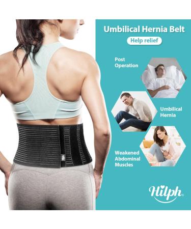 Hilph Umbilical Hernia Belt for Men and Women - Abdominal Support Binder with Compression Pads for Waist and Abdomen - Post-Surgery Hernia Support - Buy Online on GoSupps.com
