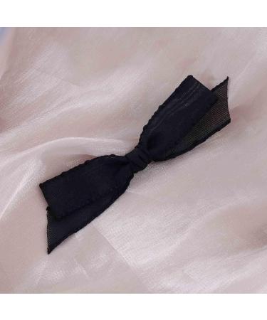 Aneneiceera Vintage Black Silk Bow Hair Clip Silk Bow Hair Barrette Chiffon Hair Bow Clip Tulle Bowknot Clips French Bowknot Headpieces Decorative Hair Accessories for Women and Girls (Black) - Buy Online on GoSupps.com