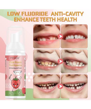 Strawberry Kids Foam Toothpaste | Low Fluoride U-Shaped Toothbrush Paste | Ages 3+ | Electric Toothbrush Friendly | 1 Pack - Buy Online on GoSupps.com