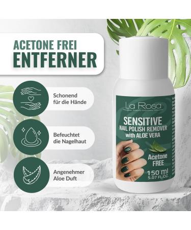  La Rosa LaRosa Acetone Free Nail Polish Remover 150ml Sensitive to Aloe Vera for gentle and reliable nail polish removal especially suitable for brittle nails - Buy Online on GoSupps.com