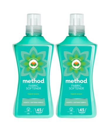 Method Fabric Softener Tropical Coconut 2 x 45 Washes (Pack of 2) Tropical Coconut 1.58 l (Pack of 2)