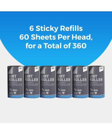 STERUN Lint Roller Sticky Refills Pack Of 6-360 Sheets For Quickly Removes Dust And Hair From Clothes Cars Pets Hair | Lint Roller For Clothes | Lint Remover | Lint Roller Refills - Buy Online on GoSupps.com