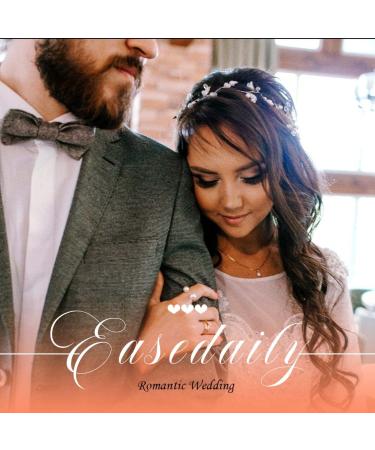 EASEDAILY Silver Leaf Flower Bride Wedding Hair Vine with Pearl Accents - 15.7inch Headpiece for Women and Girls - Buy Online on GoSupps.com