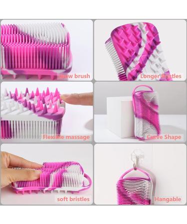 YEALIFE Silicone Body Scrubber 2 in 1 Body & Hair Brush for Shower - Purple & Green - Buy Online on GoSupps.com