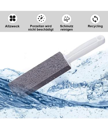 Pumice Stone Cleaning Set - 4 Toilet Cleaning Blocks with Handle | Effective Bathroom & Kitchen Cleaner - Buy Online on GoSupps.com