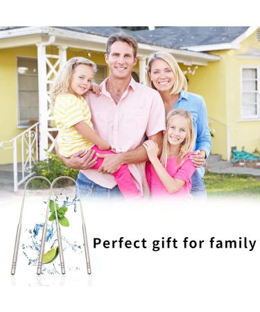 Stainless Steel Tongue Cleaner Set - 2 Pieces Tongue Scraper & Brush for Enhanced Oral Hygiene | Durable Easy-to-Use & Eco-Friendly - Buy Online on GoSupps.com