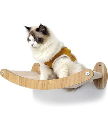 HeyKitten 17 Cat Wall Hammock for 2x4 Stud Mount - Stylish Floating Kitten Shelf for Large Cats - DIY Suspension Kitty Perch in Walnut - Buy Online on GoSupps.com