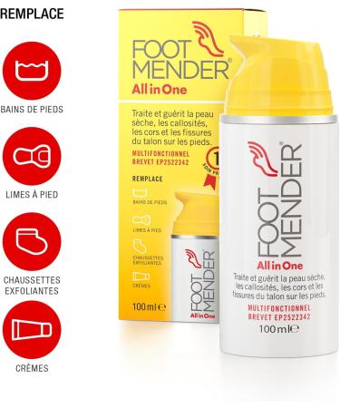 Footmender All in One | Treats and Heals Dry Feet Hard Skin (Calluses) Cracked Corns and Heels (Heel Cracks) | Significant Effect After First Treatment | 100ml - Buy Online on GoSupps.com