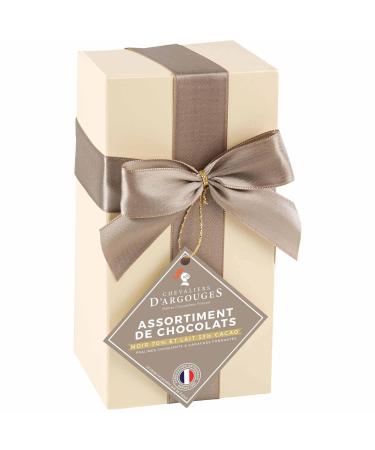 CHEVALIERS D'ARGOUGES Ma tres Chocolatiers Fran ais - Assortiment de chocolats noir 70% et lait 33% - Ballotin cadeau St-Valentin - 175g Chocolat 175 g (Lot de 1)