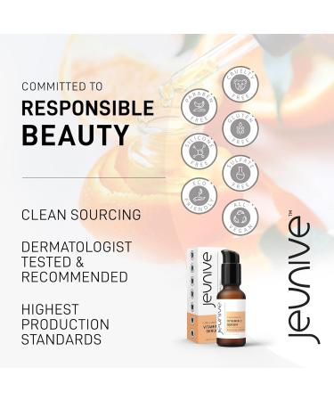 Jeunive Citrus Stem Cells Vitamin C Serum with Anti-Aging Hyaluronic Acid & Citrus Stem Cells | Day and Night Nourishment to Refresh and Even Blemishes for that Special Glow 1 oz (28g) - Buy Online on GoSupps.com