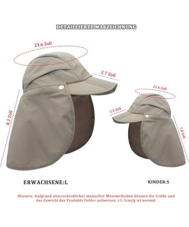 Huakunda Light Grey Sun Hat with Neck Protection Removable Breathable Quick-Dry UV Protection for Summer Adventures - Buy Online on GoSupps.com