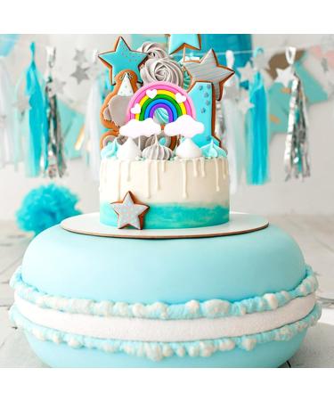 Rainbow Cake Topper Soft Pottery Rainbow Heart Cloud Cake Decorations Colorful Rainbow Cupcake Topper personalized Cake Topper Reusable Happy Birthday Cake Topper Birthday Party Decorations Supplies - Buy Online on GoSupps.com
