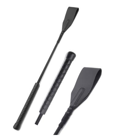 RIDIN Genuine Leather Riding Crop, Riding Crop Leather, Equestrian Whip, Crop for Horses, Black Riding Crop, Horseback Crop