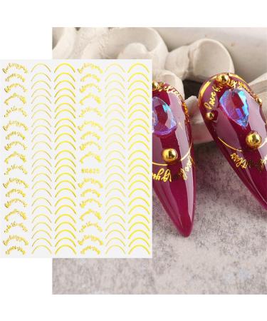 Dornail 6 Sheet Metallic Nail Stickers - Self-Adhesive Gold, Silver, Rose Gold Curve Stripes for Nail Designs and Art Decorations - Buy Online on GoSupps.com