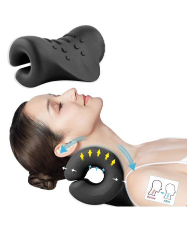 BLABOK Neck Stretcher to relieve neck pain Neck saver changes the position of the cervical spine (black)