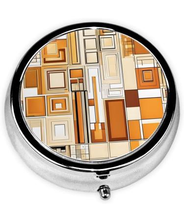 Mid Century Modern Round Pill Box | 3 Compartment Portable Travel Organizer for Medicine Vitamins & Tablets - Decorative Mini Pocket Case - Buy Online on GoSupps.com