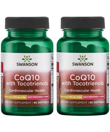 Swanson Coq10 100 Milligrams with 10 Milligrams Tocotrienols 100 Milligrams 60 Sgels (2 Pack)