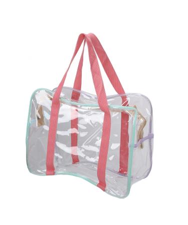 Large Capacity Clear Makeup Handbags Zipper Closure Transparent Cosmetic Bag for Swimming Beach L Size