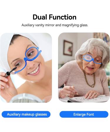 Agate Magnification Makeup Glasses | Rotating Foldable Reading Glasses for Women - Unidirectional Enlargement in Blue - Buy Online on GoSupps.com