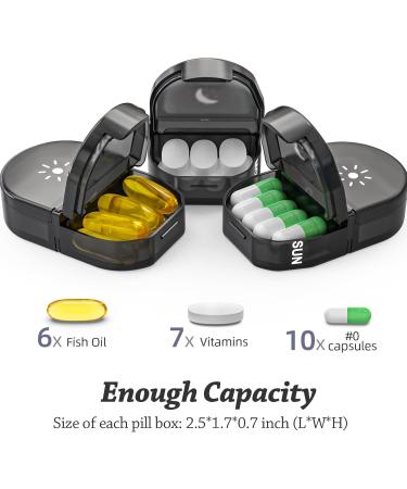 Weekly Pill Organizer 2x a Day | Travel AM PM Pill Box with Privacy Protection | 7-Day Large Capacity for Medications & Supplements - Buy Online on GoSupps.com