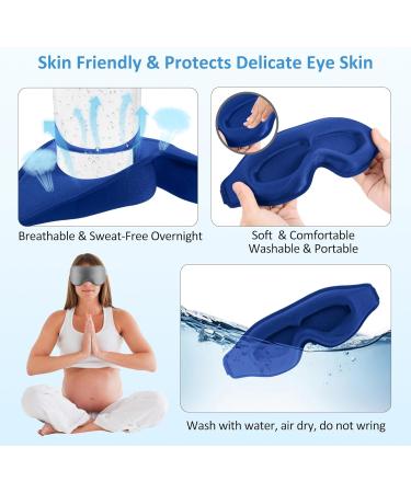 Premium Sleep Mask for Men & Women - Adjustable Eye Mask for Pressure Relief Deep Sleep & Travel - Lightweight with Earplugs - Blue - Buy Online on GoSupps.com
